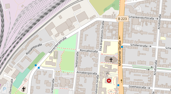 Physiotherapie auf Satellitenbild