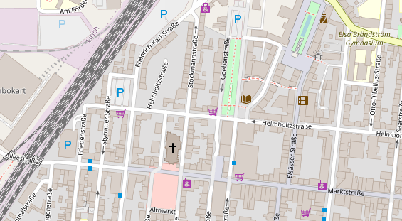 Physiotherapie auf Satellitenbild