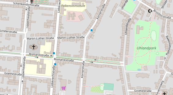 Physiotherapie auf Satellitenbild