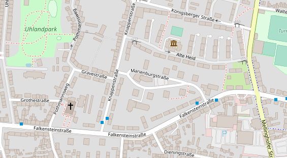 Physiotherapie auf Satellitenbild