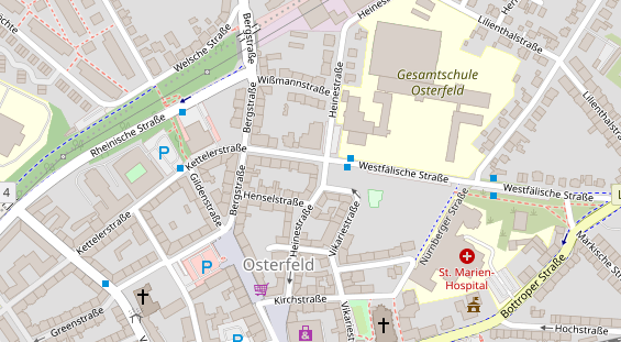 Physiotherapie auf Satellitenbild