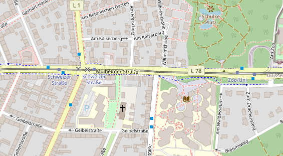 Physiotherapie auf Satellitenbild