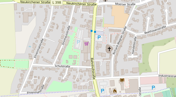 Physiotherapie auf Satellitenbild