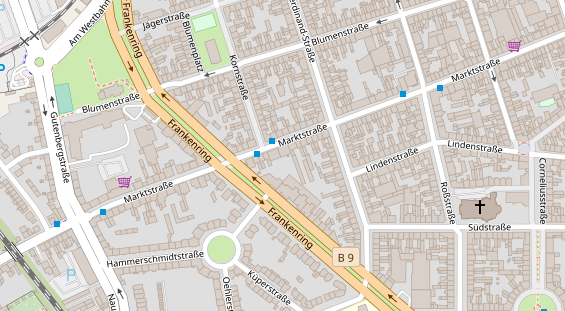 Physiotherapie auf Satellitenbild