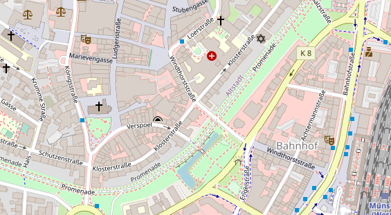 Physiotherapie auf Satellitenbild