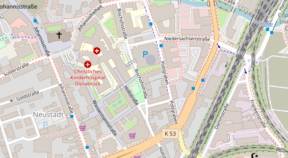 Physiotherapie auf Satellitenbild