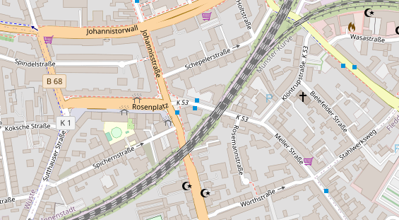 Physiotherapie auf Satellitenbild