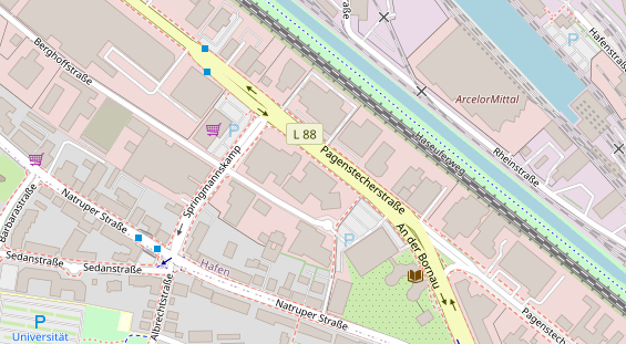 Physiotherapie auf Satellitenbild