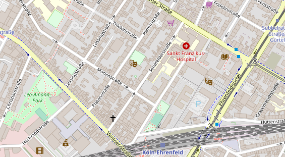 Physiotherapie auf Satellitenbild