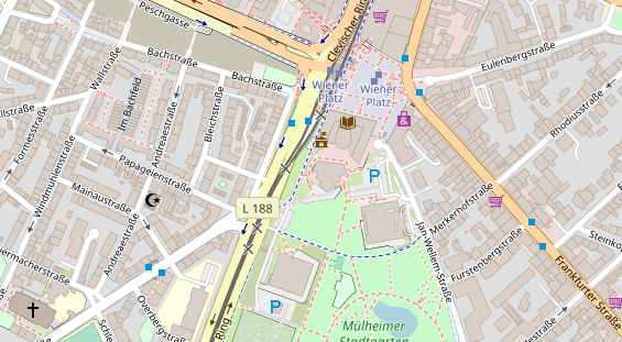 Physiotherapie auf Satellitenbild