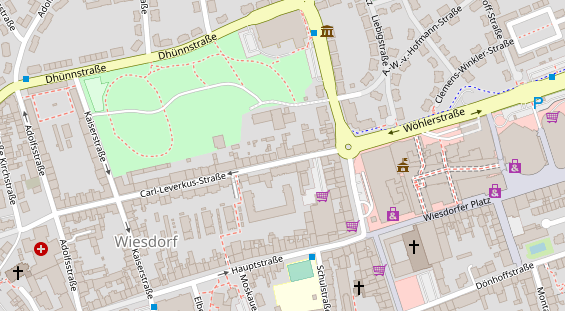 Physiotherapie auf Satellitenbild