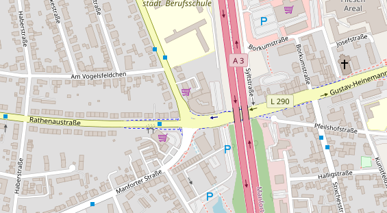 Physiotherapie auf Satellitenbild