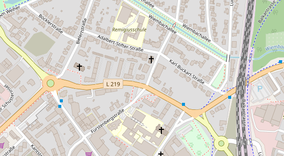 Physiotherapie auf Satellitenbild