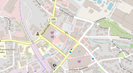 Physiotherapie auf Satellitenbild