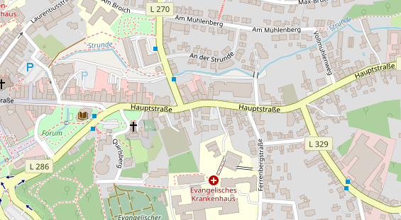 Physiotherapie auf Satellitenbild