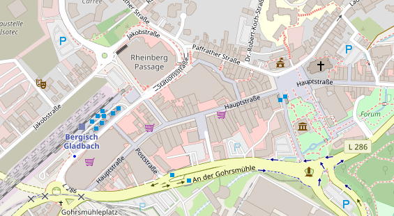 Physiotherapie auf Satellitenbild