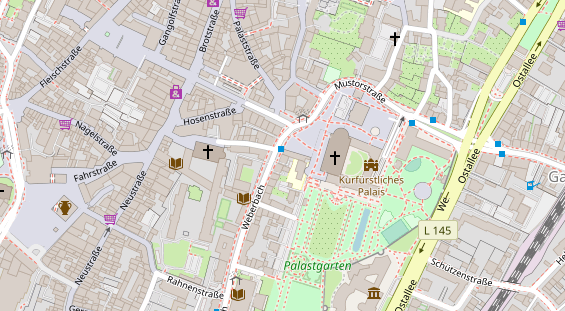 Physiotherapie auf Satellitenbild