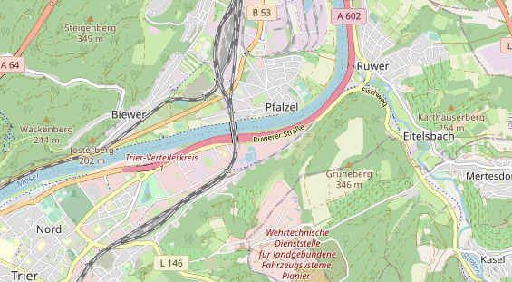 physical therapy on map