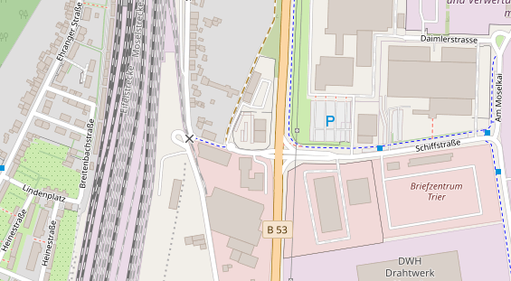 Physiotherapie auf Satellitenbild