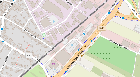 Physiotherapie auf Satellitenbild