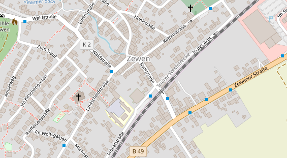 Physiotherapie auf Satellitenbild