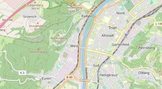 physical therapy on map