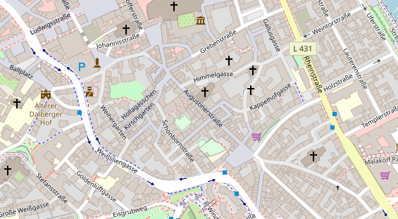 Physiotherapie auf Satellitenbild