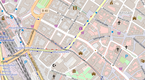 Physiotherapie auf Satellitenbild