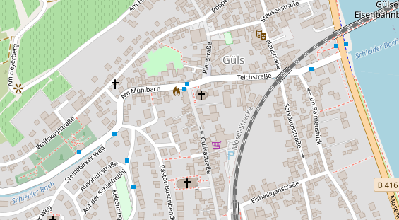 Physiotherapie auf Satellitenbild