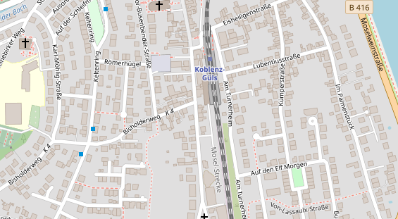 Physiotherapie auf Satellitenbild