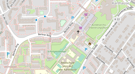 Physiotherapie auf Satellitenbild