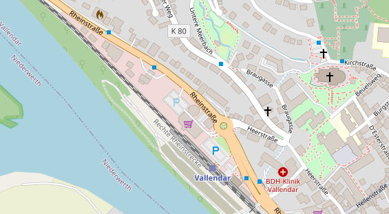 Physiotherapie auf Satellitenbild