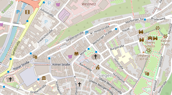 Physiotherapie auf Satellitenbild