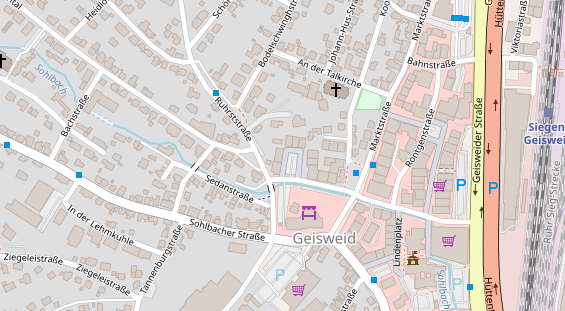 Physiotherapie auf Satellitenbild