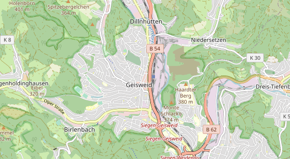 physical therapy on map