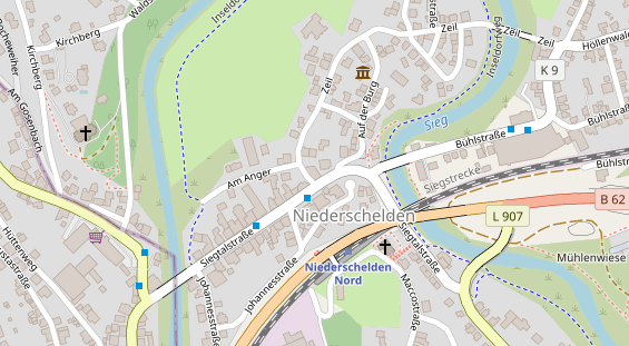 Physiotherapie auf Satellitenbild