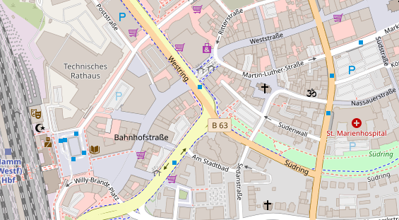 Physiotherapie auf Satellitenbild