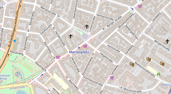 Physiotherapie auf Satellitenbild