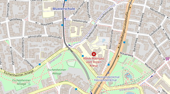 Physiotherapie auf Satellitenbild