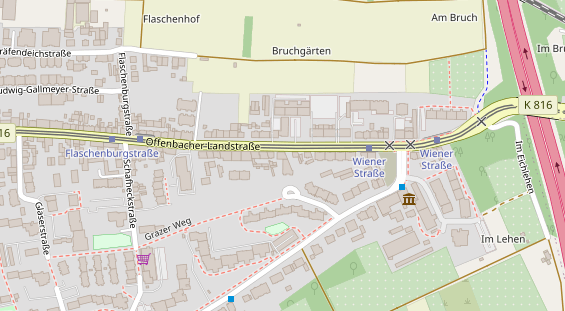 Physiotherapie auf Satellitenbild