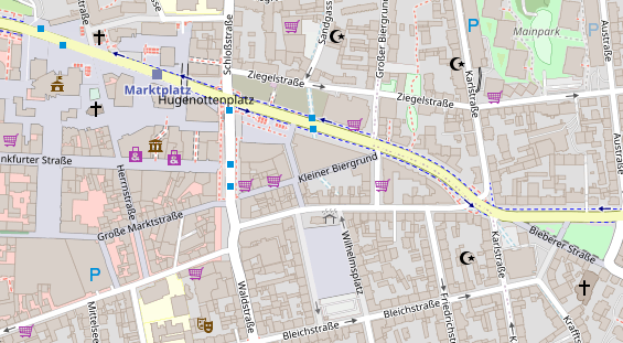 Physiotherapie auf Satellitenbild