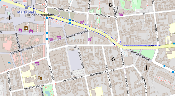 Physiotherapie auf Satellitenbild