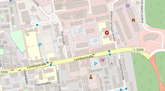 Physiotherapie auf Satellitenbild