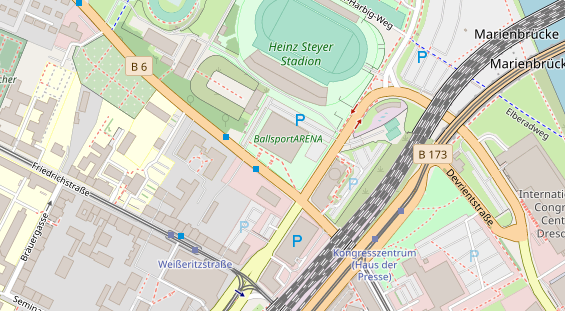 Physiotherapie auf Satellitenbild