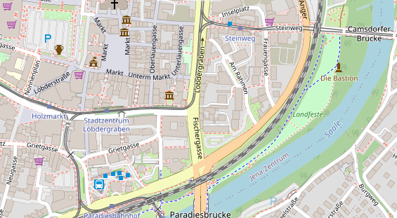 Physiotherapie auf Satellitenbild