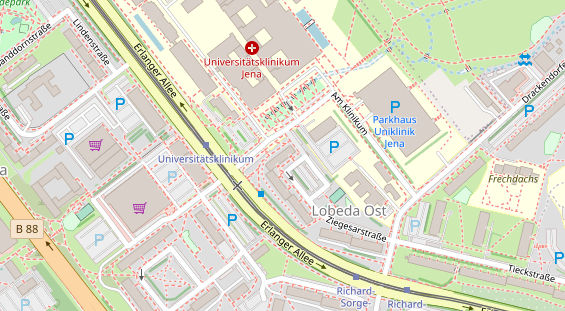 Physiotherapie auf Satellitenbild