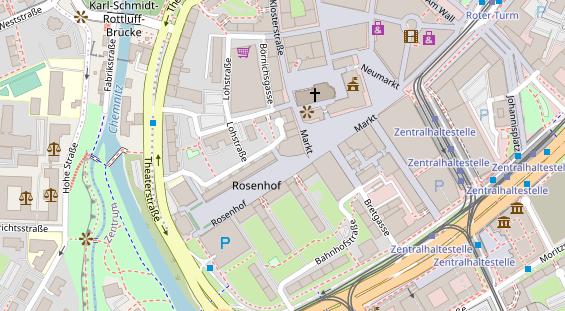 Physiotherapie auf Satellitenbild