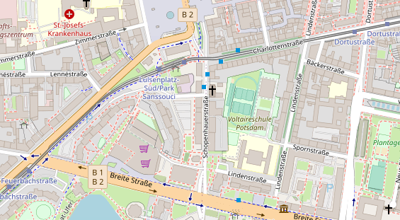 Physiotherapie auf Satellitenbild