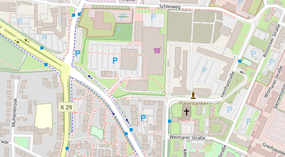 Physiotherapie auf Satellitenbild