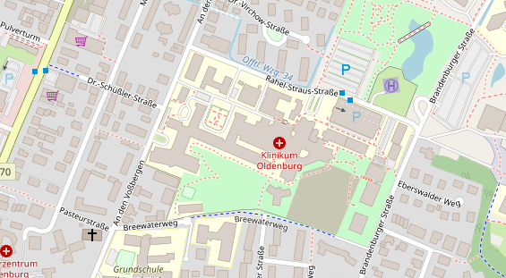 Physiotherapie auf Satellitenbild